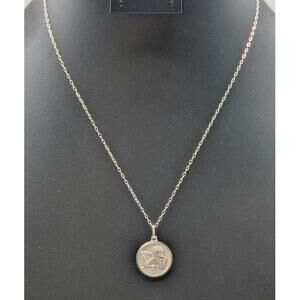 925 Italy Sterling Silver Angel Pendant 18" Chain Necklace